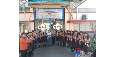 SMP Frater Makassar Mengutus 19 Calon Pramuka Garuda Mengikuti Persami di Pantai Akkarena